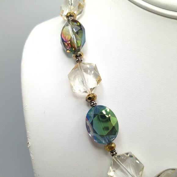 Vintage Large Crystal Donna Dressler Necklace, Sterling Silver, 21 Inches - Picture 3 of 12